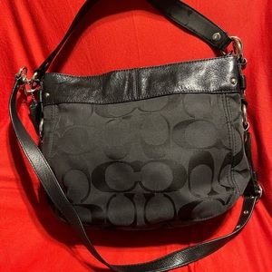 Vintage Signature C Black on Black Coach Bag